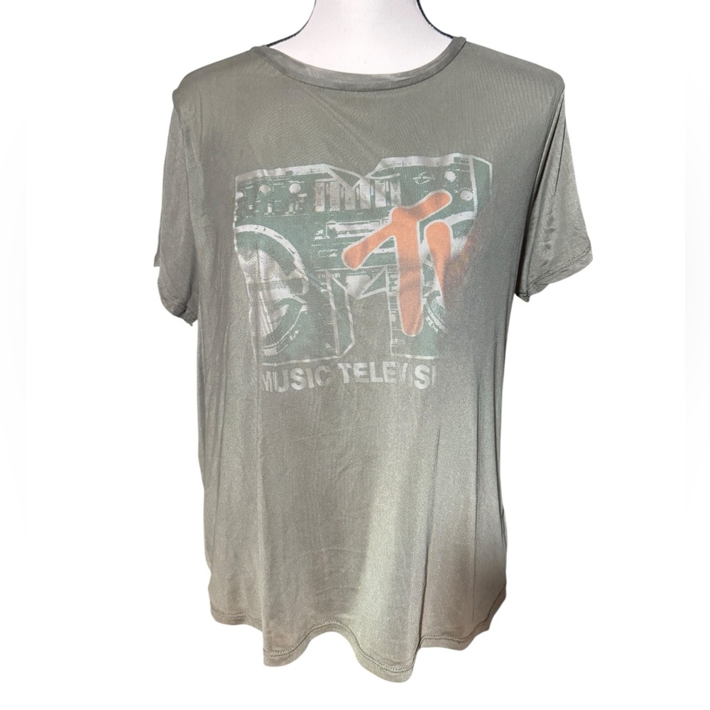 MTV Army Green Graphic Tee, XL